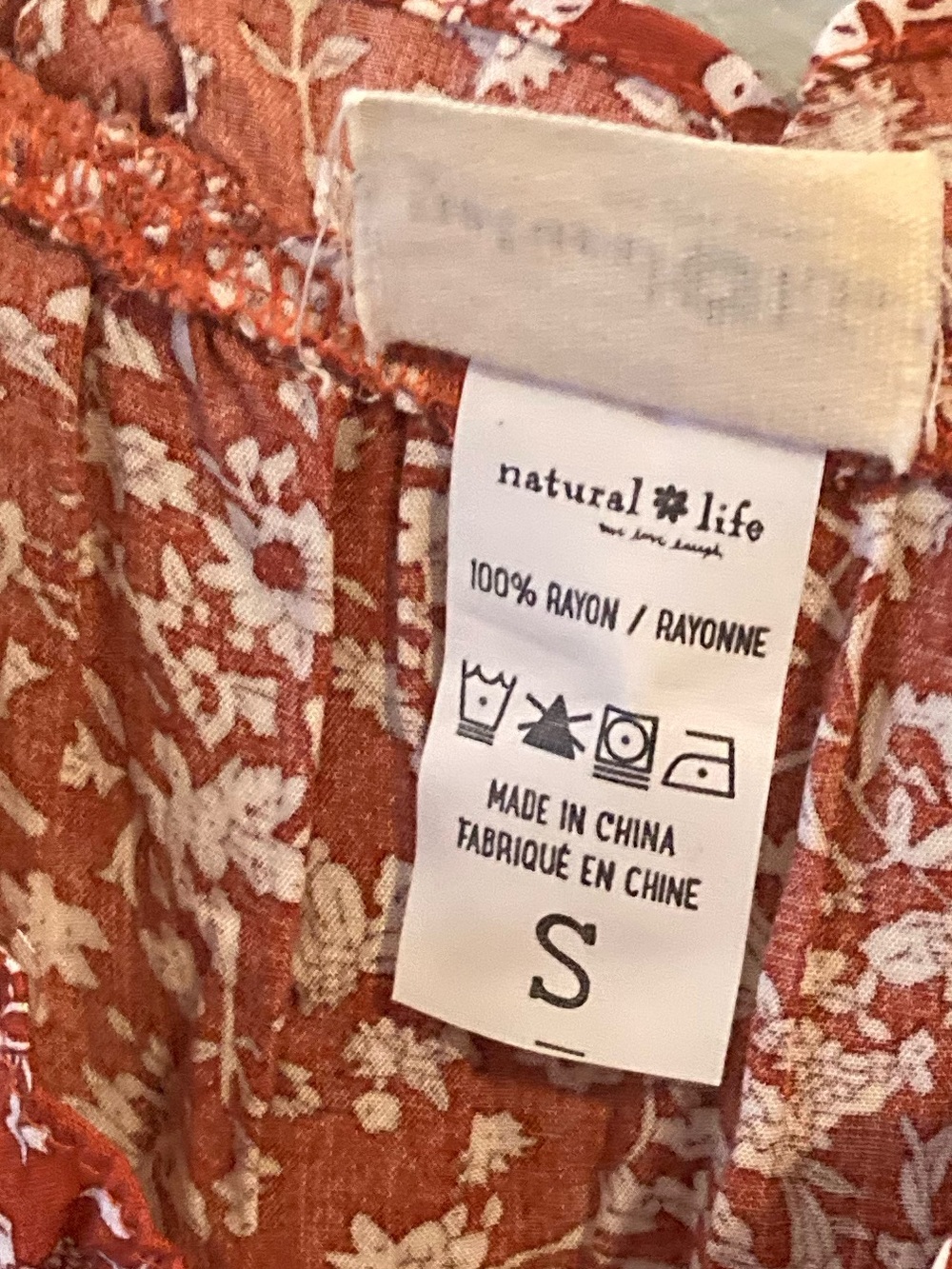 NATURAL LIFE Rust Floral Spaghetti-Strap Midi Dress Size S Can Also Fit M - Picture 8 of 8